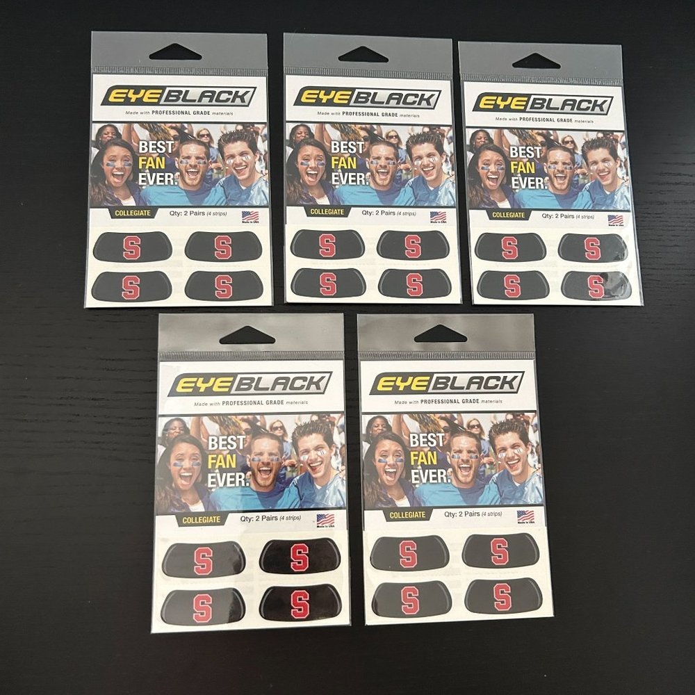 Lot of 5 EyeBlack Stanford University Under Eye Game‎ Fan Sticker College Black